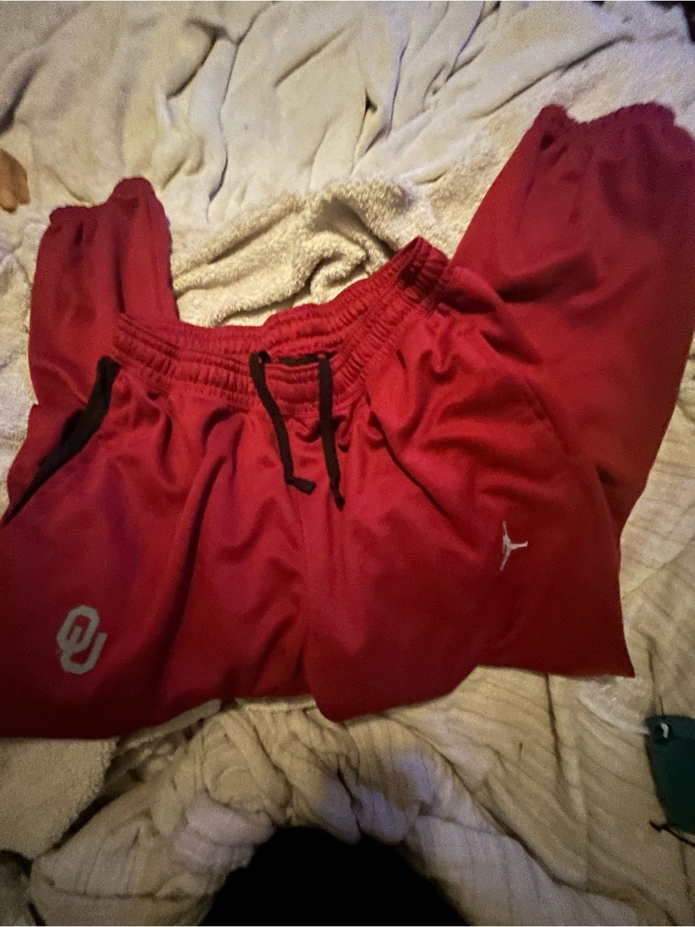 Jordan Red/Crimson OU Sooners Joggers with Black Drawstrings